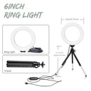 LED Fotografia e Vídeo Painel de Luz, 6 ", Filtros RGB, Iluminação, Photo Studio, Lâmpada Kit para Shoot, Live Streaming, Ring Light, Tripé