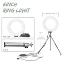 LED Fotografia e Vídeo Painel de Luz, 6 ", Filtros RGB, Iluminação, Photo Studio, Lâmpada Kit para Shoot, Live Streaming, Ring Light, Tripé