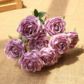 10 cabeças de flores artificiais de seda, arranjo de casamento, buquê de festa, decoração de casa, jardim, hotel, plantas, presente de dia dos namorados