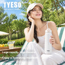 Tyeso 600/750ml garrafa térmica com canudo de aço inoxidável copo térmico do carro garrafas de água esportivas mantém frio e calor caneca térmica