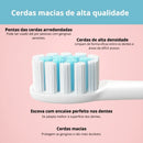 Escova de Dentes Elétrica Sônica com 4 Cabeçotes de Reposição, 5 Modos, IPX7, Carregamento USB