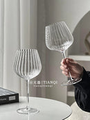 Vertical Stripe Red Wine Glass, Cálice De Cristal De Grande Capacidade, Taça De Champanhe, Vidro Em Relevo, 570ml