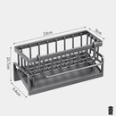 Prateleira compacta para temperos montada na torneira – Organizador de pia com rack de drenagem – Armazenamento de cozinha que economiza espaço para utensílios/acessórios
