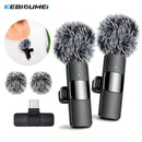 Microfone Lavalier Sem Fio KEBIDUMEI 2.4G Portátil para Gravação de Áudio e Vídeo para iPhone Android Transmissão Ao Vivo Jogos