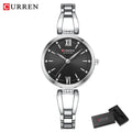 Curren relógios femininos elegante moda original relógio de quartzo para Laides à prova dwaterproof água aço inoxidável simples luxo uso diário