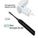 Escova de Dentes Elétrica Sônica com 4 Cabeçotes de Reposição, 5 Modos, IPX7, Carregamento USB