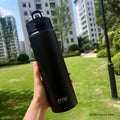 Tyeso 600/750ml garrafa térmica com canudo de aço inoxidável copo térmico do carro garrafas de água esportivas mantém frio e calor caneca térmica