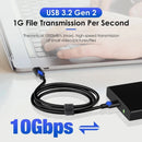 Usb 3.2 10gbps tipo c cabo usb a para tipo-c 3.2 gen2 cabo de transferência de dados usb c ssd cabo de disco rígido 3a 60w qc 3.0 carregamento rápido