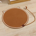 Tapete Arranhador Redondo para Gatos com Sino e Bola de Corda, Almofada de Sisal Natural, Brinquedo Interativo para Gatos, Tábua para Arranhar para Gatos de Interior