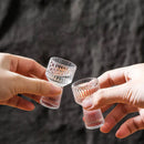 Conjunto de 6 Copos para Bebidas, Copo de Vinho Pequeno, Copo de Vinho Listrado, Copo Transparente para Baijiu, Copo de Design Artístico para Uso Doméstico