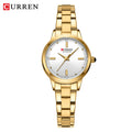 Curren relógios femininos elegante moda original relógio de quartzo para Laides à prova dwaterproof água aço inoxidável simples luxo uso diário
