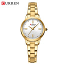 Curren relógios femininos elegante moda original relógio de quartzo para Laides à prova dwaterproof água aço inoxidável simples luxo uso diário