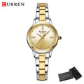 Curren relógios femininos elegante moda original relógio de quartzo para Laides à prova dwaterproof água aço inoxidável simples luxo uso diário