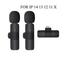 Microfone de lapela sem fio para iPhone, Android, laptop, gravação de áudio e vídeo, mini microfone para jogos ao vivo, microfone para celular