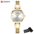 Curren relógios femininos elegante moda original relógio de quartzo para Laides à prova dwaterproof água aço inoxidável simples luxo uso diário