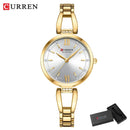 Curren relógios femininos elegante moda original relógio de quartzo para Laides à prova dwaterproof água aço inoxidável simples luxo uso diário