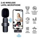 Microfone de lapela sem fio para iPhone, Android, laptop, gravação de áudio e vídeo, mini microfone para jogos ao vivo, microfone para celular