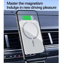 Suporte Magnético para Carregador Sem Fio de Carro 15W com Carregamento Rápido para iPhone 12 13 14 15 16 e Samsung Qi, Rotação 360°, Clipe de Ventilação, Sem Cabo