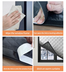 Cortinas de inverno com isolamento térmico e à prova de vento, tela selada para janelas, não perfurada, cortinas blackout e à prova de frio