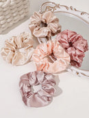 5 pçs scrunchies feminino laços de cabelo grande cetim de seda scrunchy faixas de cabelo elástico acessórios para o cabelo macio grandes scrunchies para menina