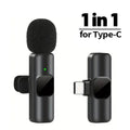 Microfone de lapela sem fio para iPhone, Android, laptop, gravação de áudio e vídeo, mini microfone para jogos ao vivo, microfone para celular