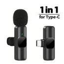 Microfone de lapela sem fio para iPhone, Android, laptop, gravação de áudio e vídeo, mini microfone para jogos ao vivo, microfone para celular