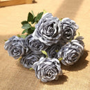 10 cabeças de flores artificiais de seda, arranjo de casamento, buquê de festa, decoração de casa, jardim, hotel, plantas, presente de dia dos namorados