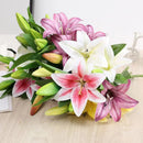 Lírio De Plástico Artificial Com Flores Falsas, Flores Falsificadas Para Casamento, Festa Em Casa, Jardim, Decoração De Escritório, Falsas Flores, 3 Cabeças