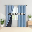 Cortinas Blackout Sólidas 100% com Ilhoses, Cortinas de Privacidade Total para Quarto, Lindas Cortinas para Sala de Estar