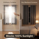 Cortinas Blackout Sólidas 100% com Ilhoses, Cortinas de Privacidade Total para Quarto, Lindas Cortinas para Sala de Estar