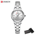 Curren relógios femininos elegante moda original relógio de quartzo para Laides à prova dwaterproof água aço inoxidável simples luxo uso diário