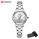 Curren relógios femininos elegante moda original relógio de quartzo para Laides à prova dwaterproof água aço inoxidável simples luxo uso diário