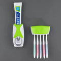 1 conjunto de suporte de escova de dentes fácil de usar com dispensador automático de pasta de dente, rack de armazenamento de escova de dentes montado na parede e banheiro