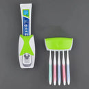 1 conjunto de suporte de escova de dentes fácil de usar com dispensador automático de pasta de dente, rack de armazenamento de escova de dentes montado na parede e banheiro