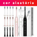 Escova de Dentes Elétrica Sônica com 4 Cabeçotes de Reposição, 5 Modos, IPX7, Carregamento USB