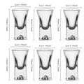 Conjunto de 6 Copos para Bebidas, Copo de Vinho Pequeno, Copo de Vinho Listrado, Copo Transparente para Baijiu, Copo de Design Artístico para Uso Doméstico