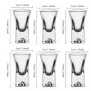 Conjunto de 6 Copos para Bebidas, Copo de Vinho Pequeno, Copo de Vinho Listrado, Copo Transparente para Baijiu, Copo de Design Artístico para Uso Doméstico