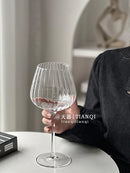 Vertical Stripe Red Wine Glass, Cálice De Cristal De Grande Capacidade, Taça De Champanhe, Vidro Em Relevo, 570ml