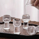 Conjunto de 6 Copos para Bebidas, Copo de Vinho Pequeno, Copo de Vinho Listrado, Copo Transparente para Baijiu, Copo de Design Artístico para Uso Doméstico