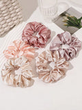5 pçs scrunchies feminino laços de cabelo grande cetim de seda scrunchy faixas de cabelo elástico acessórios para o cabelo macio grandes scrunchies para menina