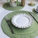 Conjunto de 4 Sousplats Redondos Trançados Laváveis 11/30cm, Protetores de Mesa Antiderrapantes e Resistentes ao Calor para Mesa de Jantar