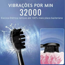 Escova de Dentes Elétrica Sônica com 4 Cabeçotes de Reposição, 5 Modos, IPX7, Carregamento USB