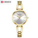 Curren relógios femininos elegante moda original relógio de quartzo para Laides à prova dwaterproof água aço inoxidável simples luxo uso diário