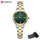 Curren relógios femininos elegante moda original relógio de quartzo para Laides à prova dwaterproof água aço inoxidável simples luxo uso diário