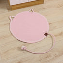 Tapete Arranhador Redondo para Gatos com Sino e Bola de Corda, Almofada de Sisal Natural, Brinquedo Interativo para Gatos, Tábua para Arranhar para Gatos de Interior