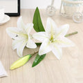 Lírio De Plástico Artificial Com Flores Falsas, Flores Falsificadas Para Casamento, Festa Em Casa, Jardim, Decoração De Escritório, Falsas Flores, 3 Cabeças