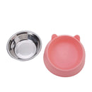 Tigela para Gato Criativa e Adorável, Inclinada, para Alimentação de Filhotes, Tigelas de Aço Inoxidável para Gatos e Cães