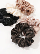 5 pçs scrunchies feminino laços de cabelo grande cetim de seda scrunchy faixas de cabelo elástico acessórios para o cabelo macio grandes scrunchies para menina