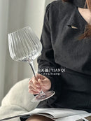 Vertical Stripe Red Wine Glass, Cálice De Cristal De Grande Capacidade, Taça De Champanhe, Vidro Em Relevo, 570ml