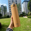 Tyeso 600/750ml garrafa térmica com canudo de aço inoxidável copo térmico do carro garrafas de água esportivas mantém frio e calor caneca térmica